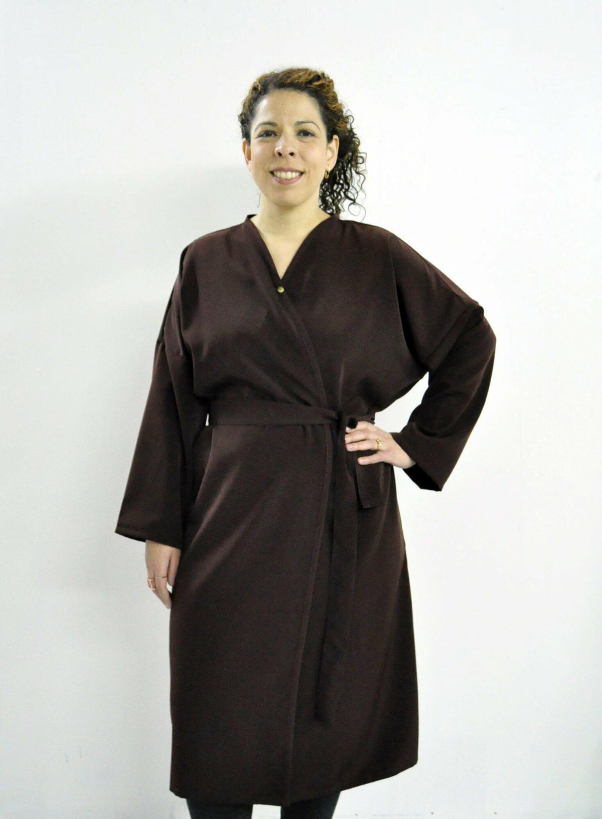 Style # 3500N Long Wrap Robe in Silkara