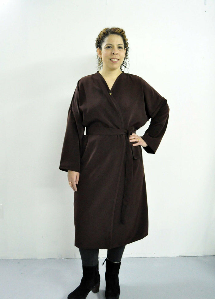 Style # 3500P Long Wrap Robe in Peachskin