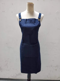 Denim black cross back apron style # 2100