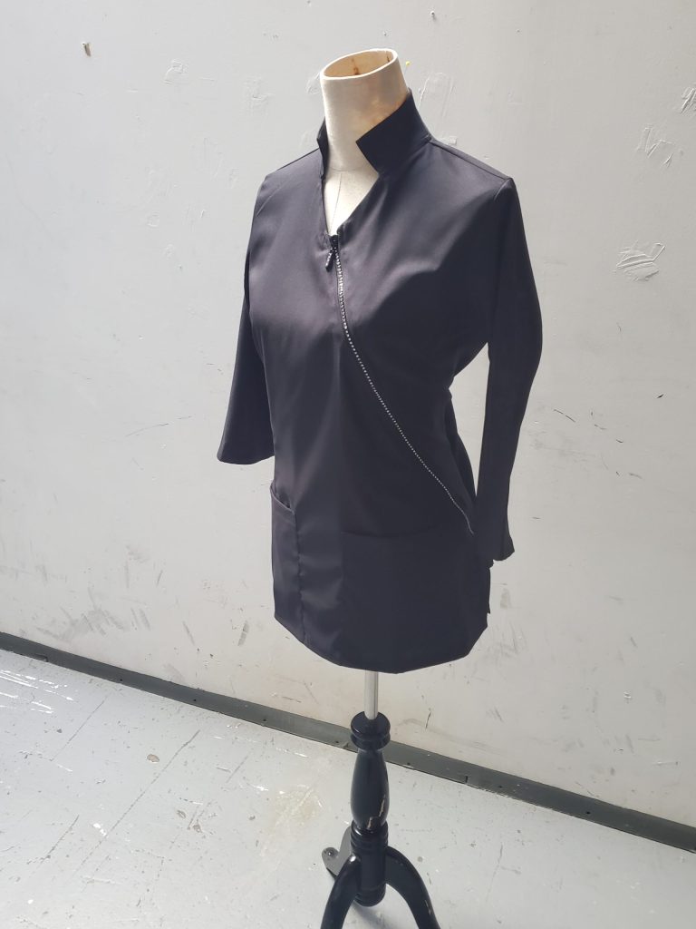 Style #1200B  Asymmetrical Rhinestone Zipper Jacket