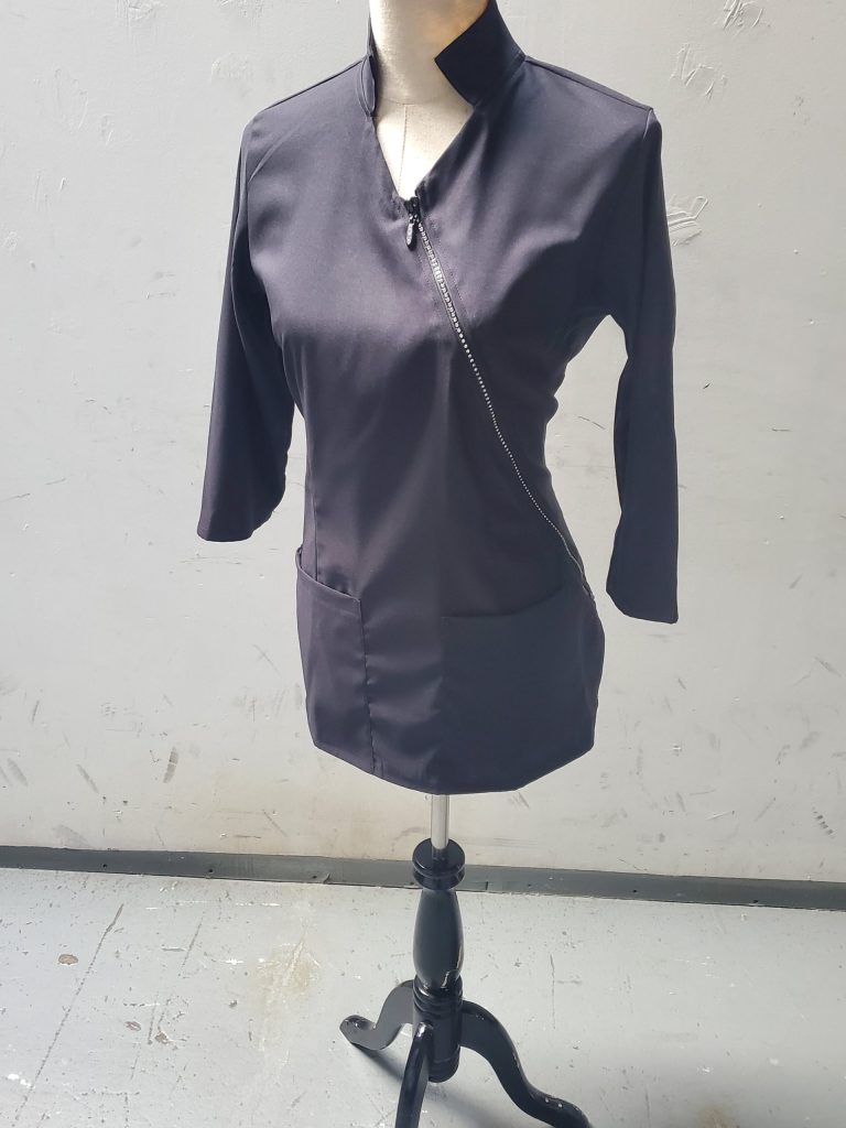 Style #1200B  Asymmetrical Rhinestone Zipper Jacket