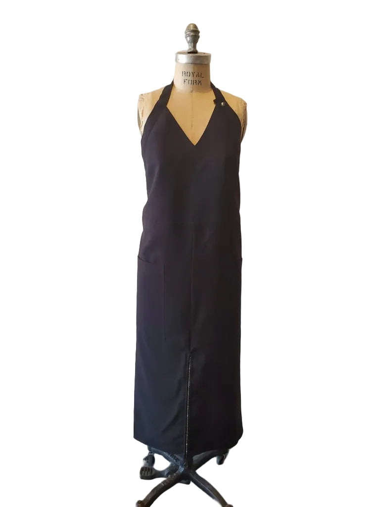 Style #635B Long V-Neck Chaps Apron with Rhinestone Zipper