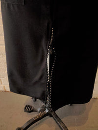 Style #635B Long V-Neck Chaps Apron with Rhinestone Zipper