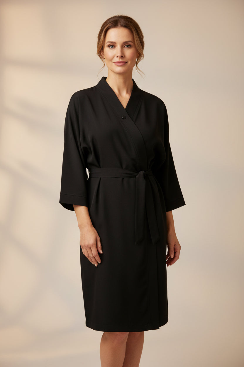 Style#7500 Elegant Peachskin robe with nylon back