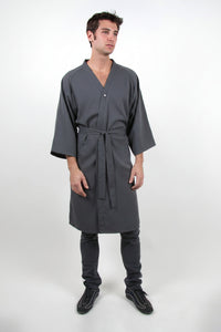 Style #310P Oversized Men's Robe in Peachskin Gre