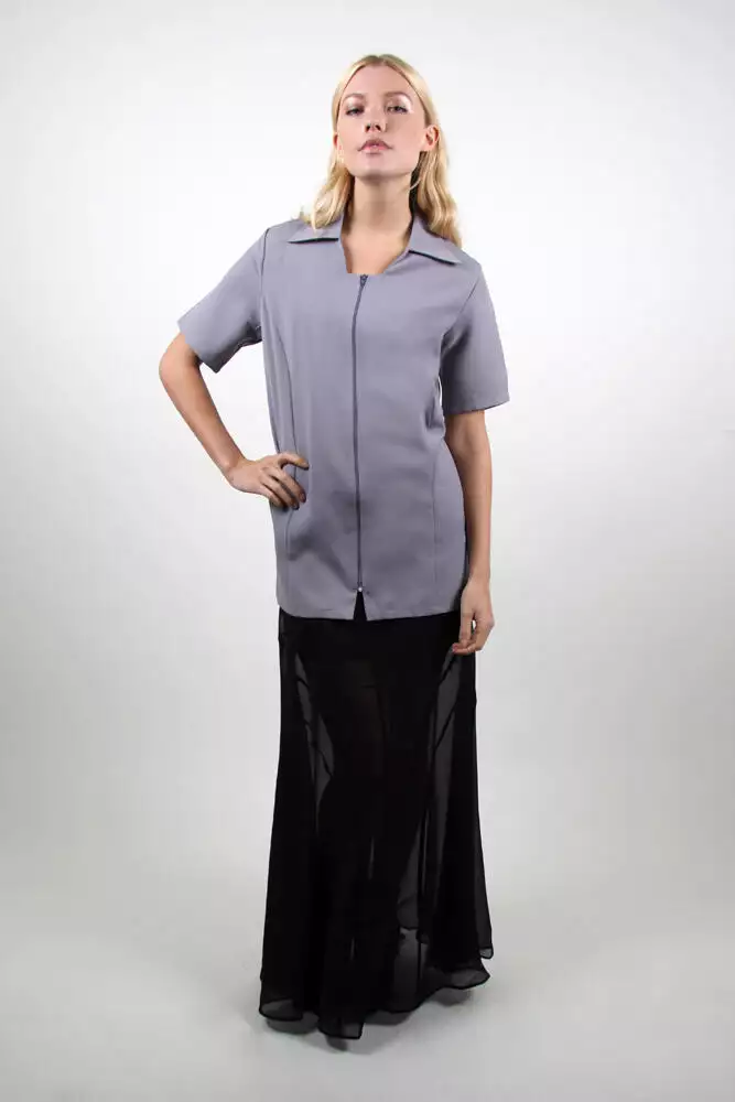 Style #1270 Zip Front Smock with Collar