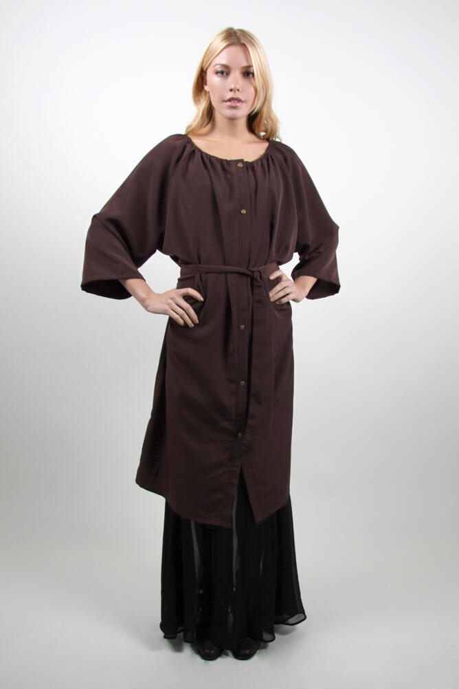 Style #86-G  Elastic Neck Robe in Peachskin fabric