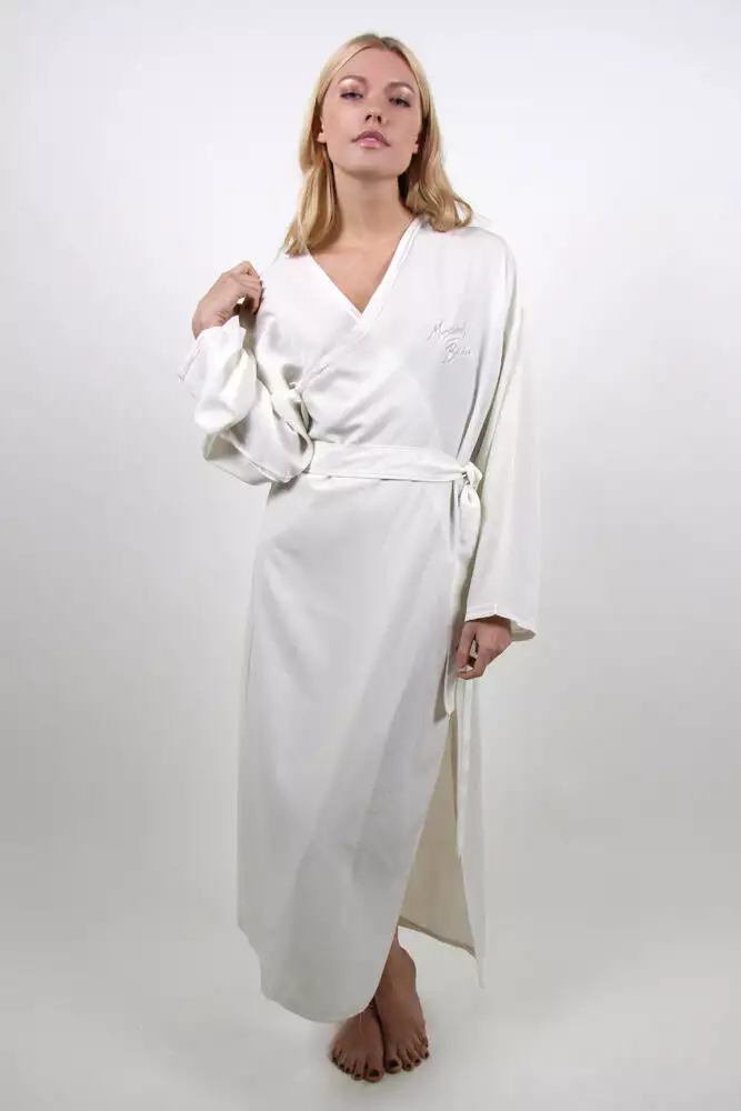 Style #200 Bridal Robe in Peachskin with Lace Trim