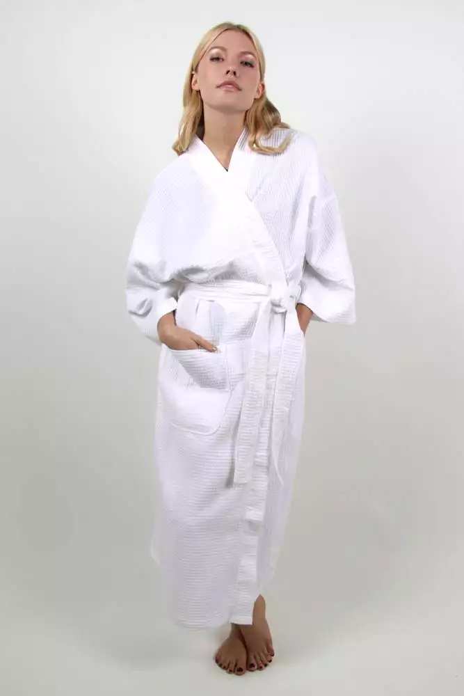 Style #210 Waffle Weave Spa Robe - LIC Salon Apparel